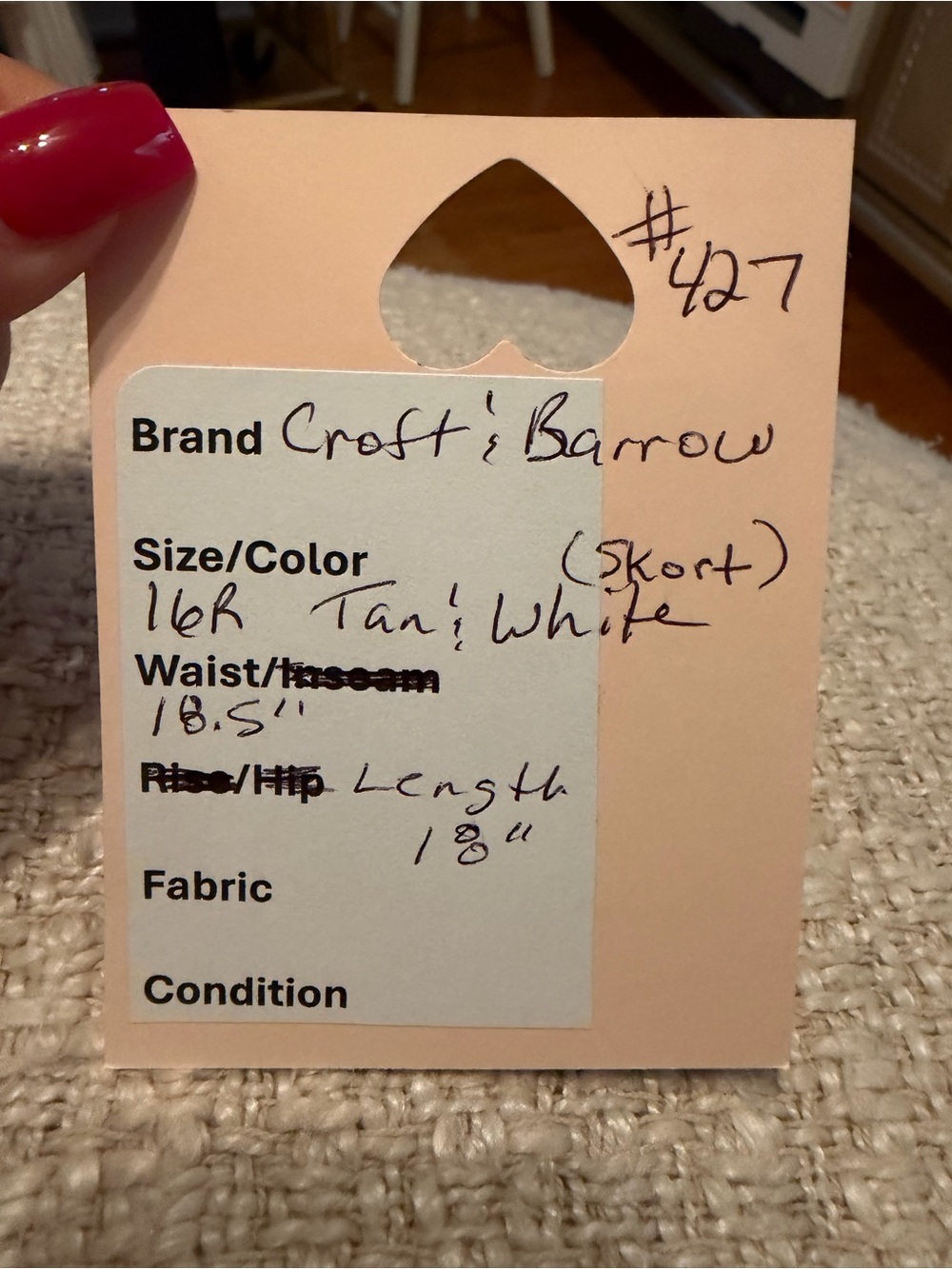 croft & barrow tan paisley skort | size 16 regular - Picture 9 of 9